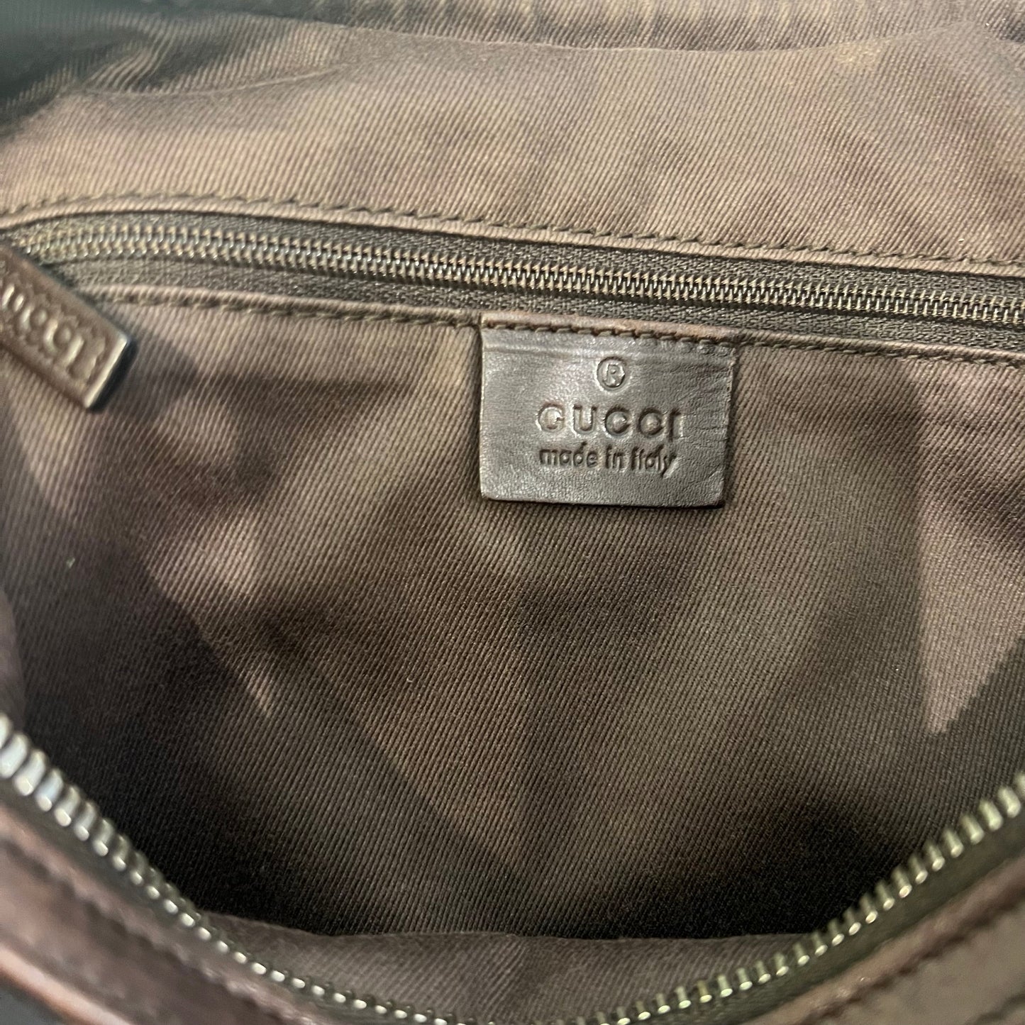 Gucci brown monogram hobo bag