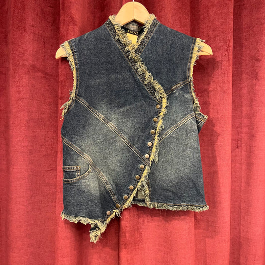 Plein Sud asymmetrical denim vest