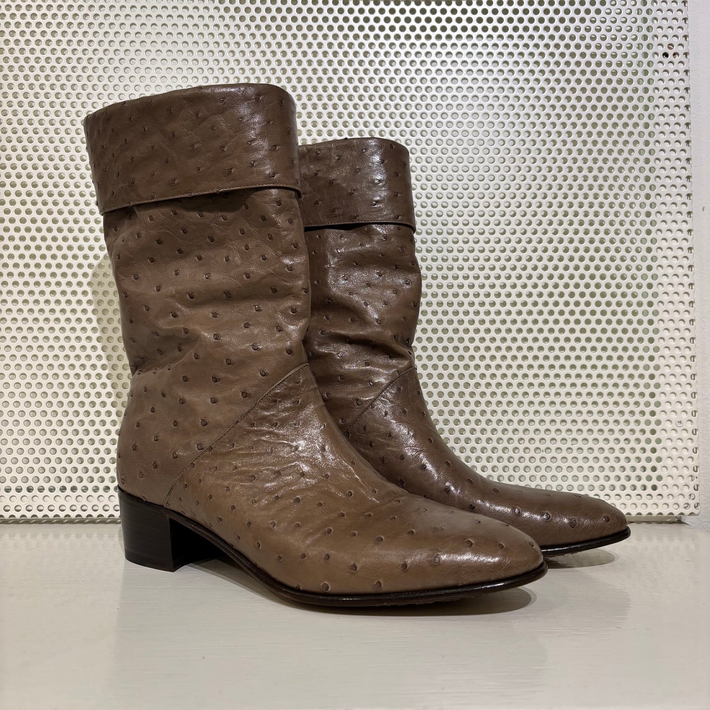 Gucci ostrich leather boots FW/23