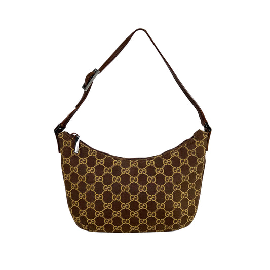 Gucci half moon brown monogram bag