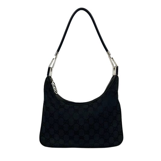 Gucci black monogram hobo bag