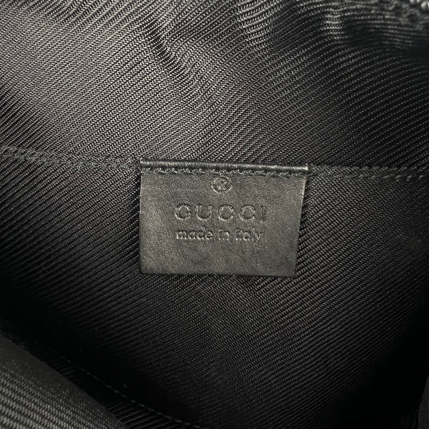 Gucci black monogram half moon bag