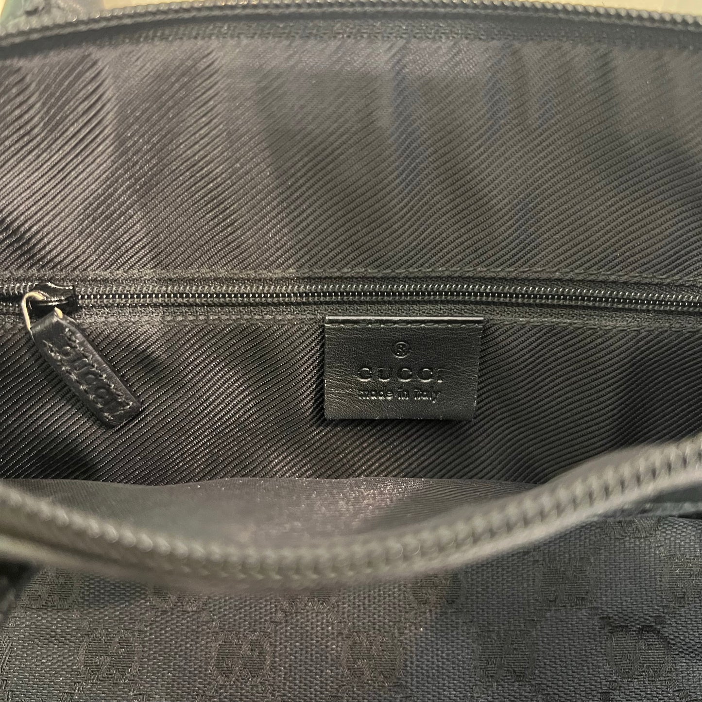 Gucci black monogram shoulder bag