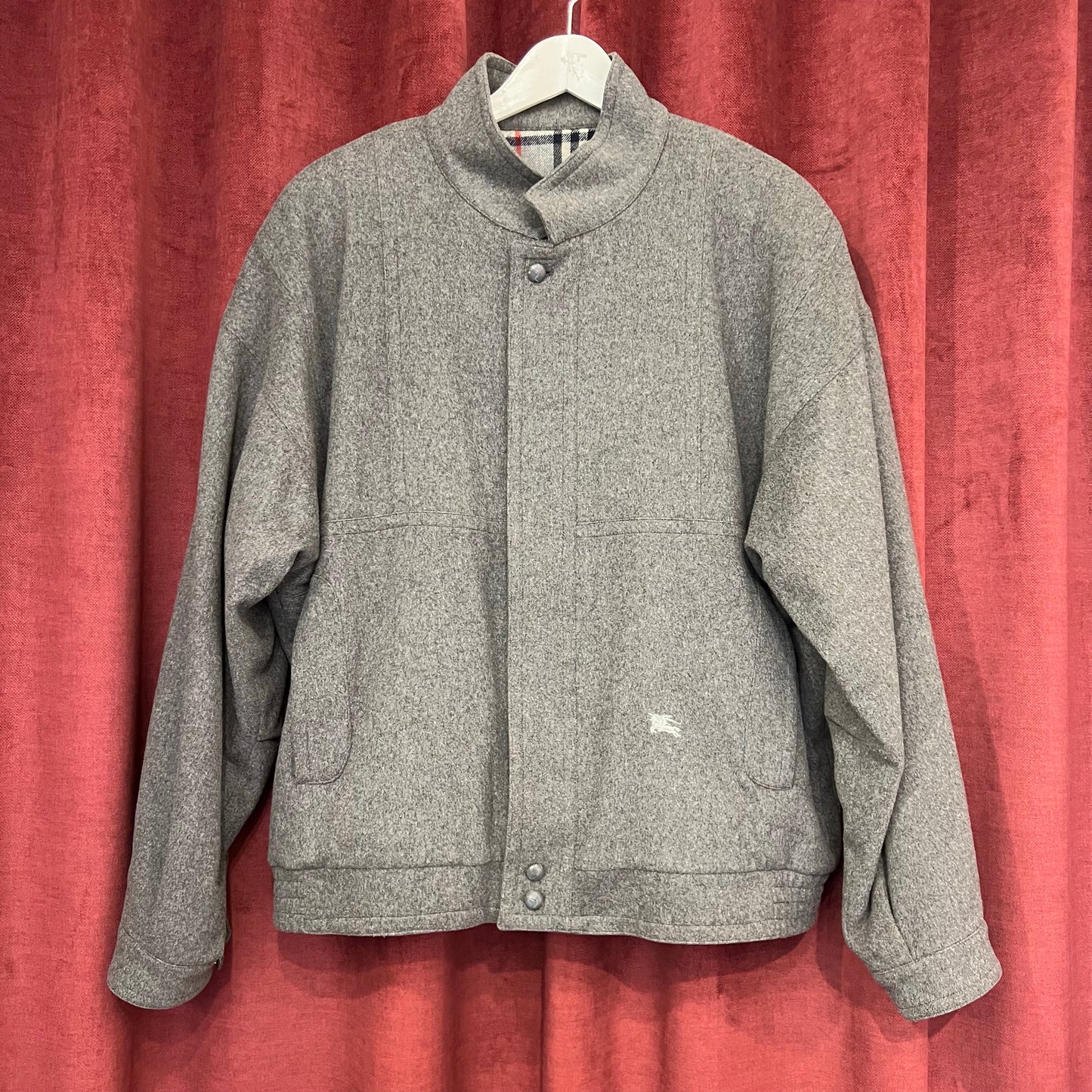 Burberrys grey wool jacket