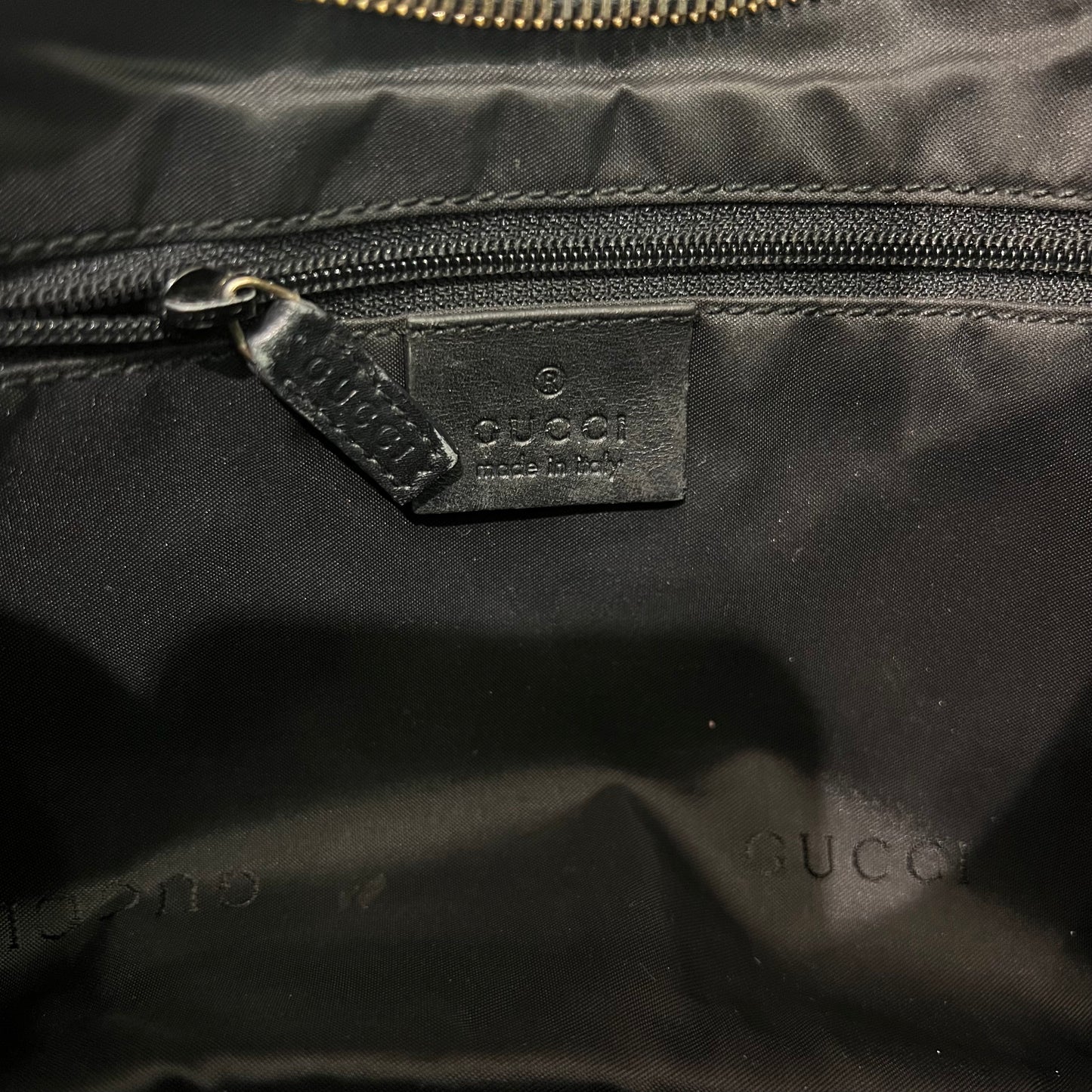 Gucci black monogram jackie shoulder bag