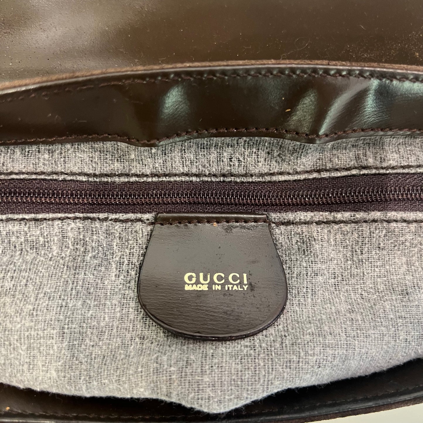 Gucci brown suede shoulder bag