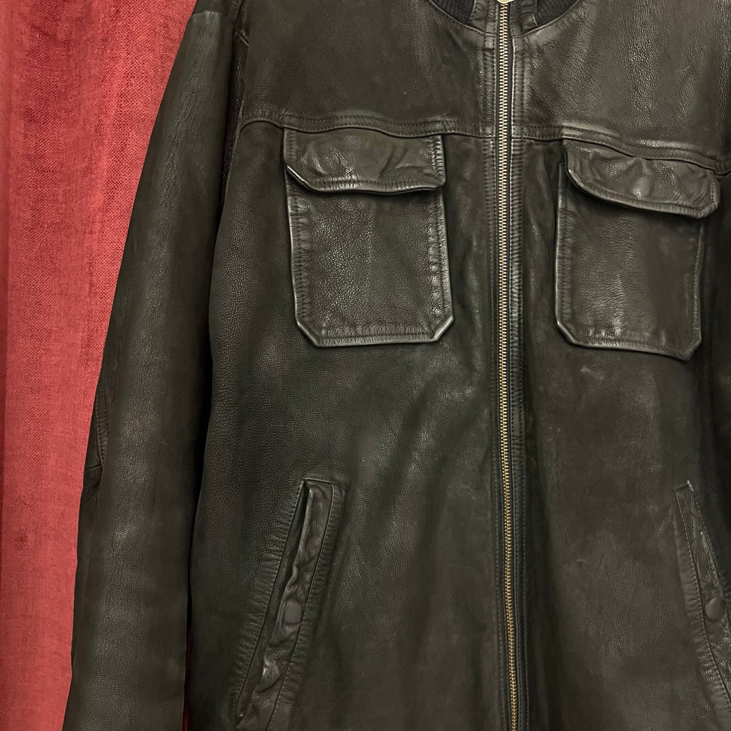 Armani black leather jacket