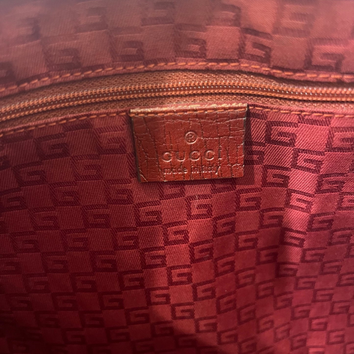 Gucci red leather jackie bag