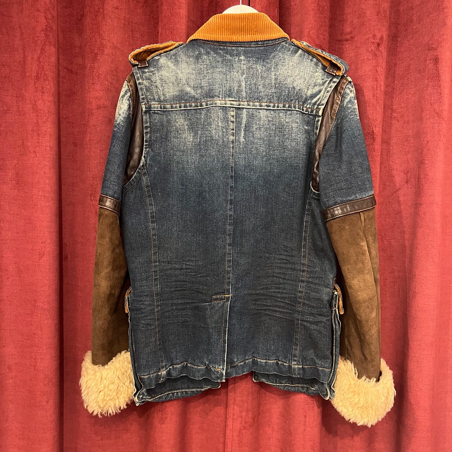 Dsquared denim shearling hybrid jacket