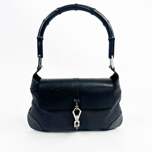 Gucci black bamboo jackie bag