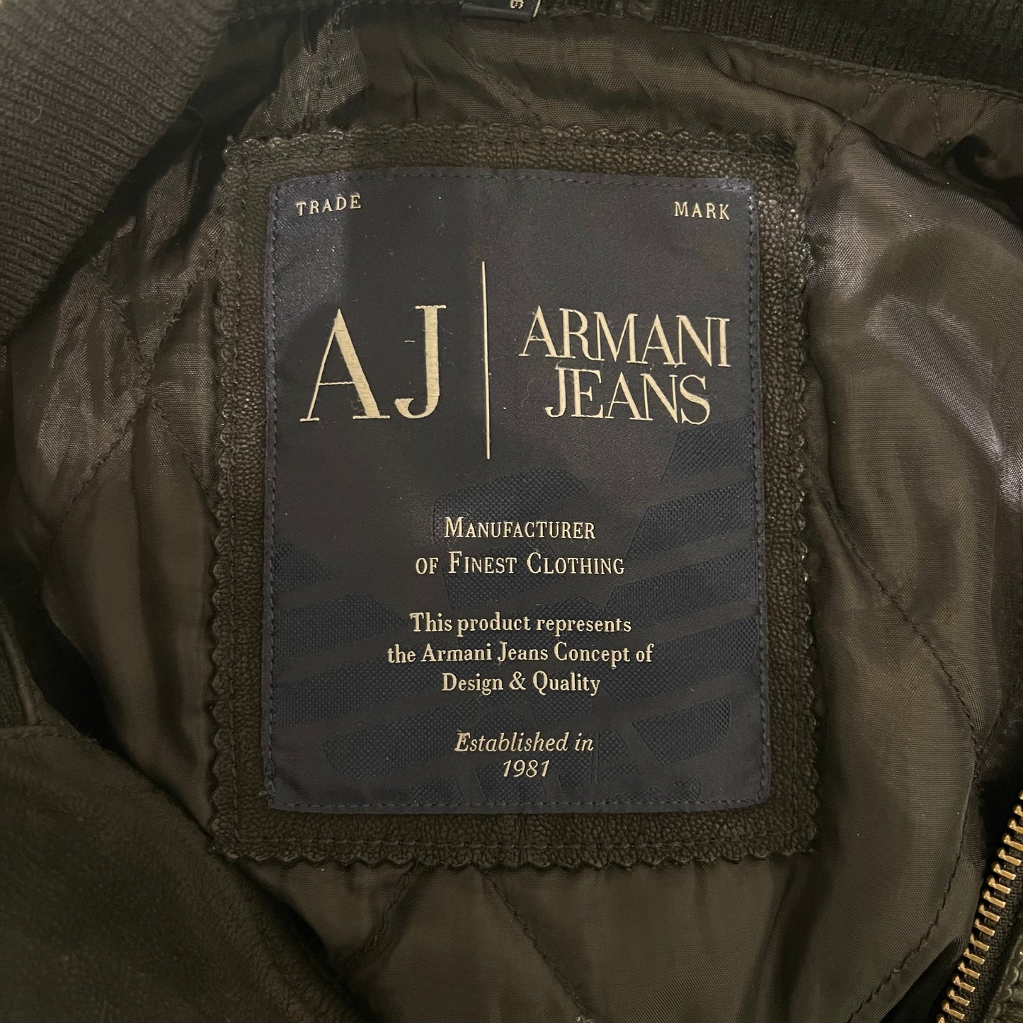 Armani black leather jacket