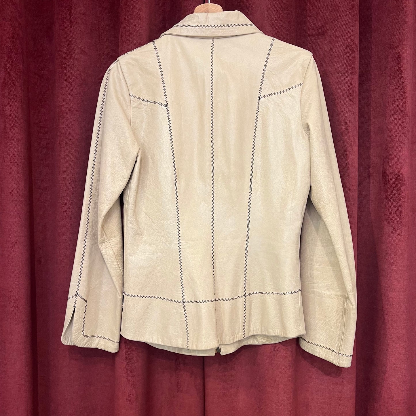 Beige leather jacket