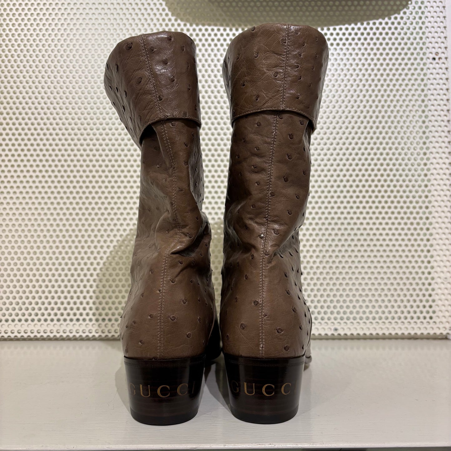 Gucci ostrich leather boots FW/23